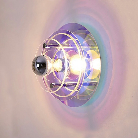 Wall Light with Layered Acrylic Discs and Retro Geometric Styling