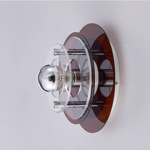 Wall Light with Layered Acrylic Discs and Retro Geometric Styling