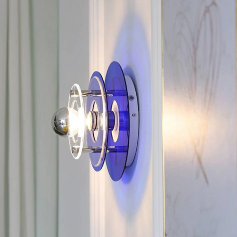 Wall Light with Layered Acrylic Discs and Retro Geometric Styling