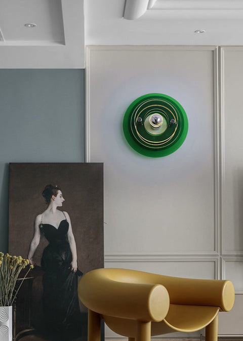 Wall Light with Layered Acrylic Discs and Retro Geometric Styling