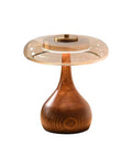 Wood Table Lamp with Circular Clear Shade — product view