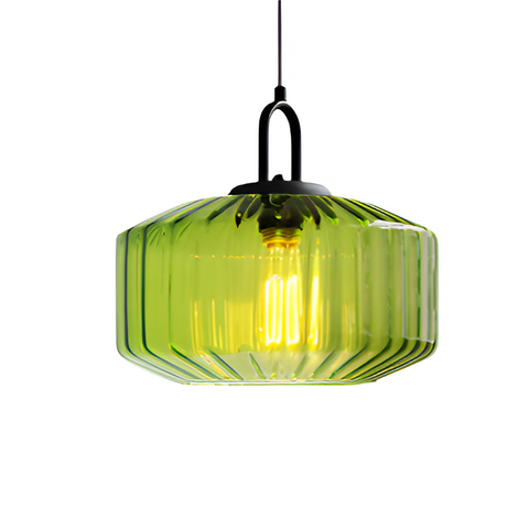 Pendant Light with Colored Glass Shade