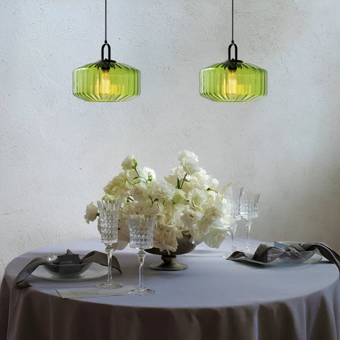 Pendant Light with Colored Glass Shade