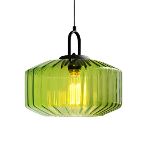 Pendant Light with Colored Glass Shade
