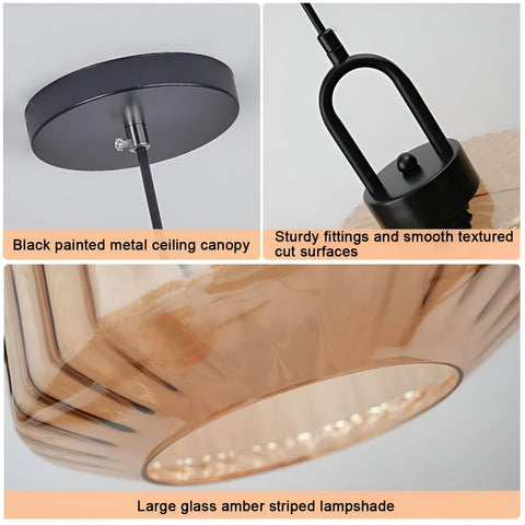 Pendant Light with Colored Glass Shade