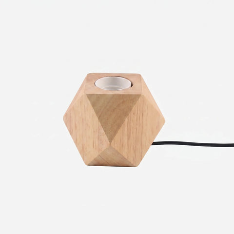 Table Lamp Base in Solid Wood with Exposed Bulb Socket