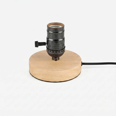 Table Lamp Base in Solid Wood with Exposed Bulb Socket