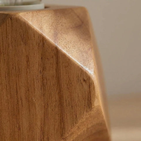 Table Lamp Base in Solid Wood with Exposed Bulb Socket
