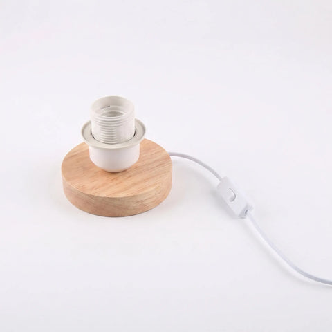 Table Lamp Base in Solid Wood with Exposed Bulb Socket