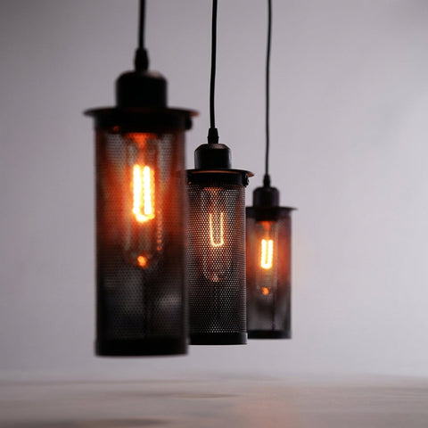 Retro Industrial Pendant Light with Metal and Glass