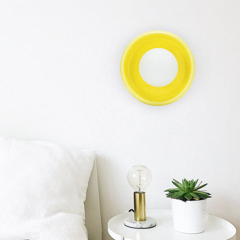 Round Ceramic Wall Sconce with E27 Bulb Socket and Minimalist Design