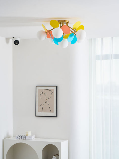 Round Macaron Ceiling Light with Playful Modern Discs