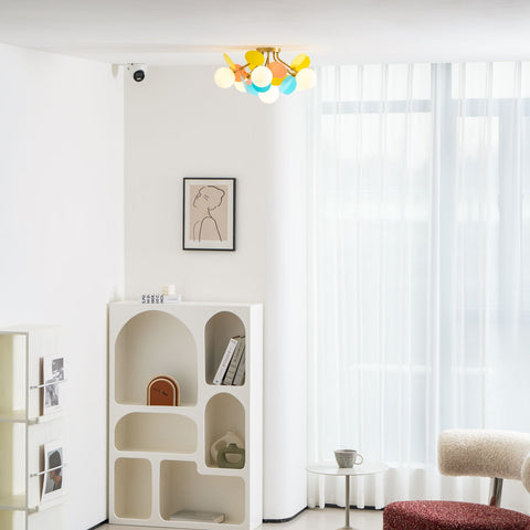 Round Macaron Ceiling Light with Playful Modern Discs