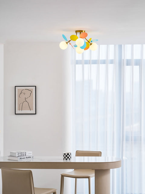 Round Macaron Ceiling Light with Playful Modern Discs