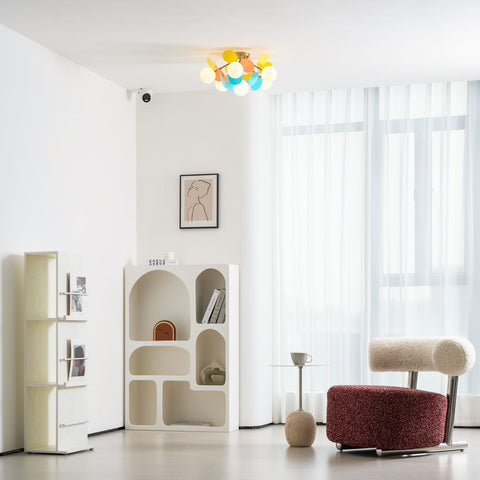 Round Macaron Ceiling Light with Playful Modern Discs