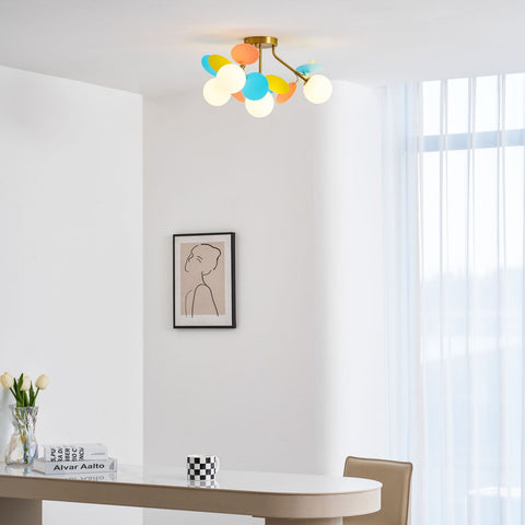 Round Macaron Ceiling Light with Playful Modern Discs