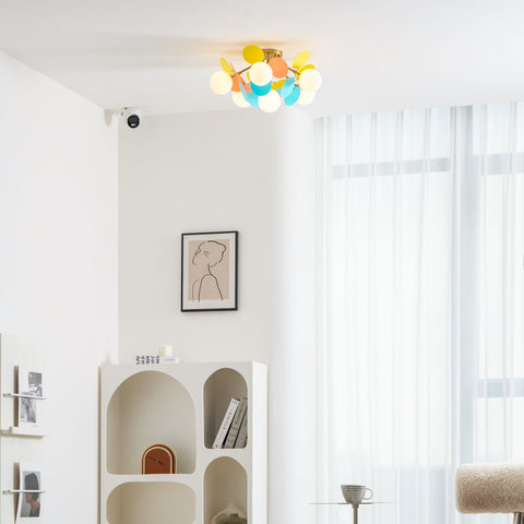 Round Macaron Ceiling Light with Playful Modern Discs