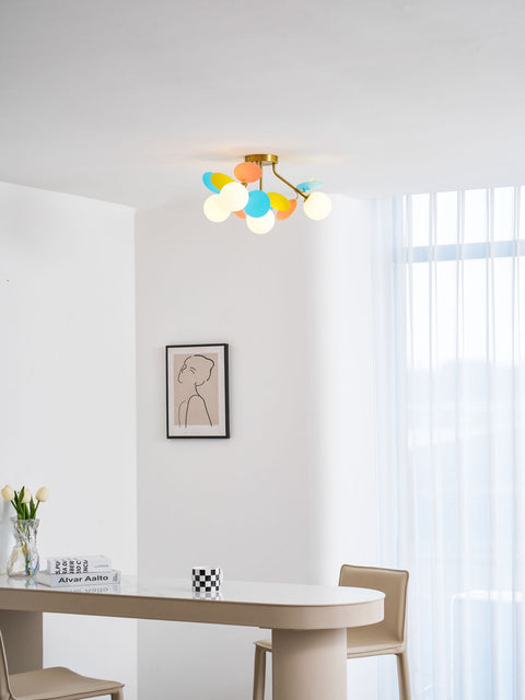 Round Macaron Ceiling Light with Playful Modern Discs