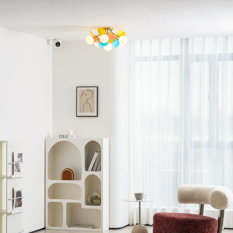 Round Macaron Ceiling Light with Playful Modern Discs