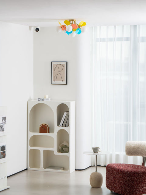 Round Macaron Ceiling Light with Playful Modern Discs