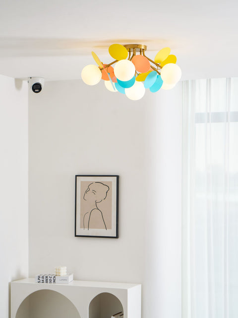 Round Macaron Ceiling Light with Playful Modern Discs