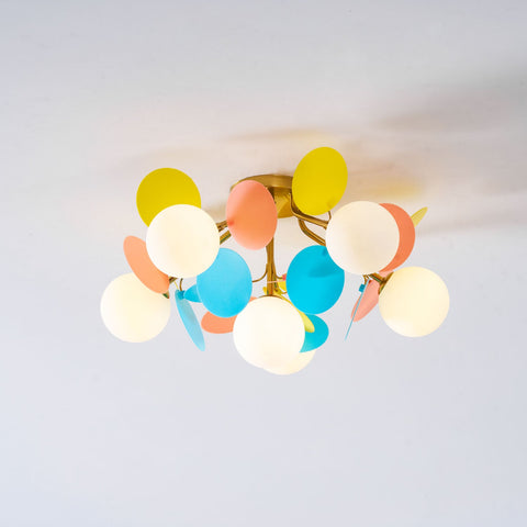 Round Macaron Ceiling Light with Playful Modern Discs