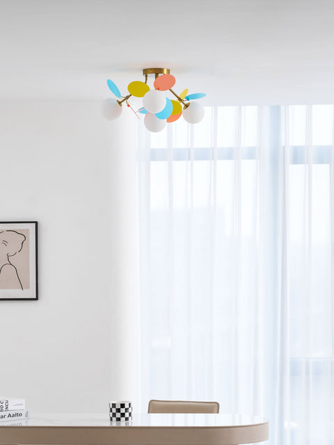 Round Macaron Ceiling Light with Playful Modern Discs