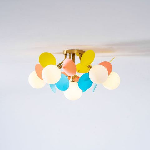 Round Macaron Ceiling Light with Playful Modern Discs