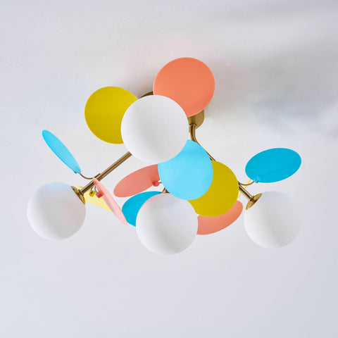 Round Macaron Ceiling Light with Playful Modern Discs