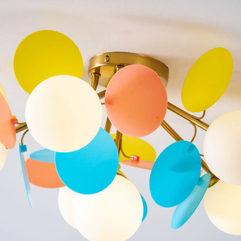 Round Macaron Ceiling Light with Playful Modern Discs