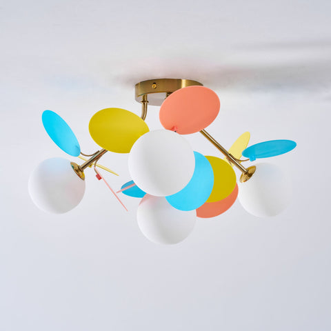 Round Macaron Ceiling Light with Playful Modern Discs