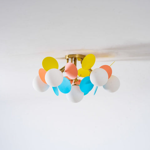 Round Macaron Ceiling Light with Playful Modern Discs