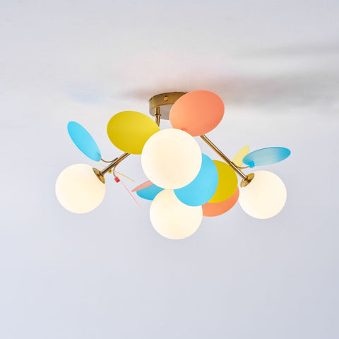 Round Macaron Ceiling Light with Playful Modern Discs