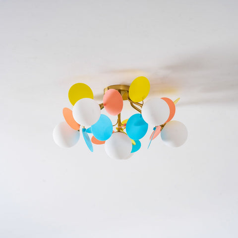 Round Macaron Ceiling Light with Playful Modern Discs
