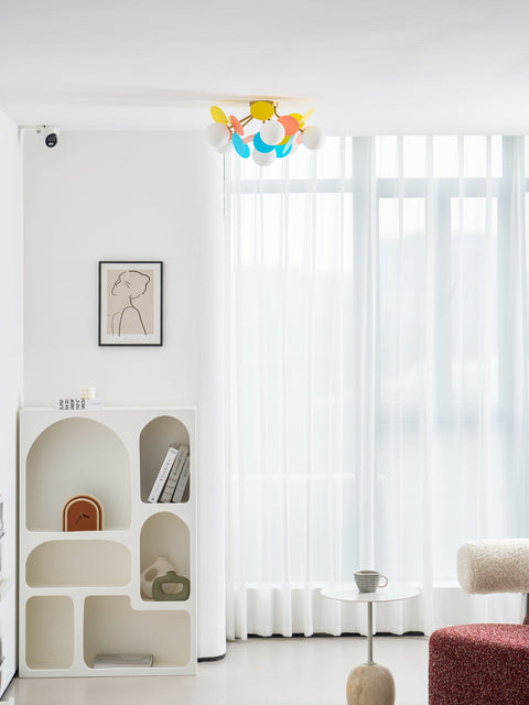 Round Macaron Ceiling Light with Playful Modern Discs