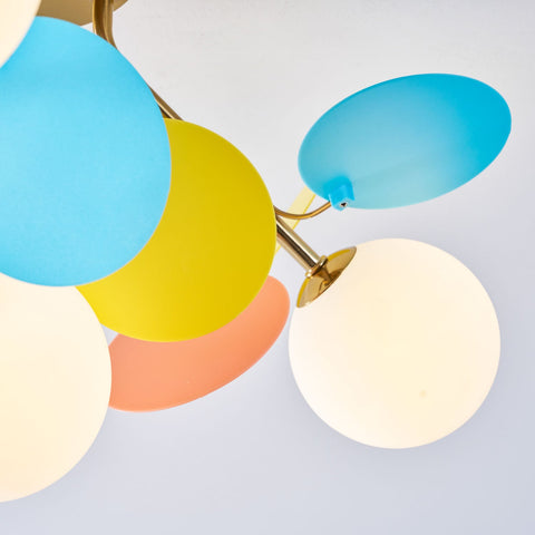 Round Macaron Ceiling Light with Playful Modern Discs