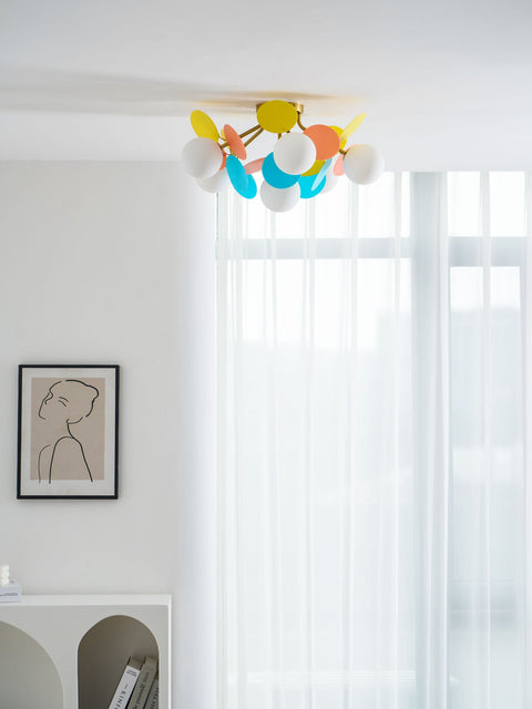 Round Macaron Ceiling Light with Playful Modern Discs