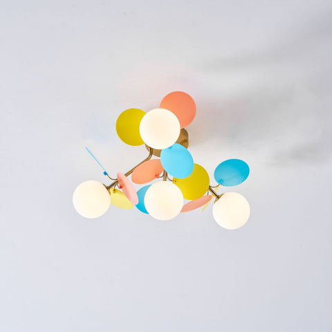 Round Macaron Ceiling Light with Playful Modern Discs