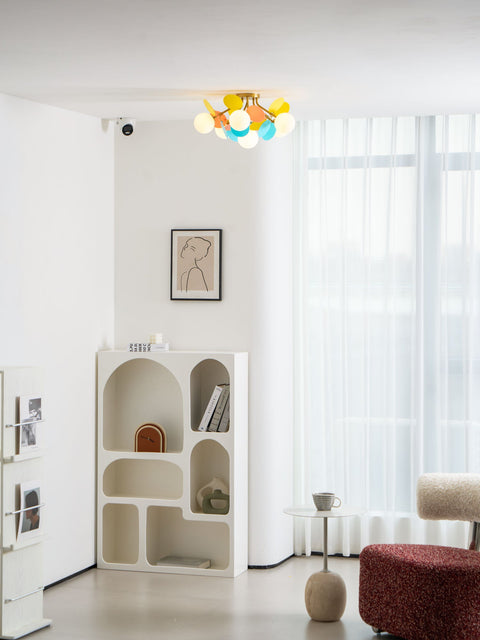 Round Macaron Ceiling Light with Playful Modern Discs