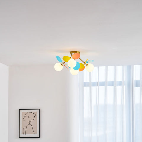 Round Macaron Ceiling Light with Playful Modern Discs