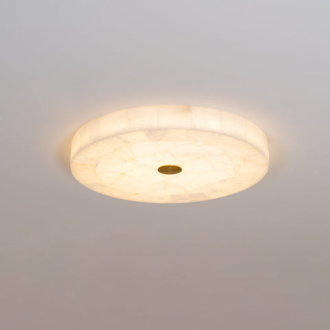 Round Alabaster LED Ceiling Light for Bedrooms and Elegant Dining Rooms