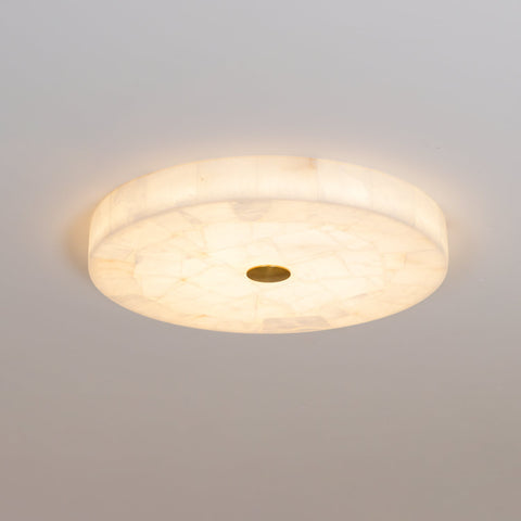 Round Alabaster LED Ceiling Light for Bedrooms and Elegant Dining Rooms
