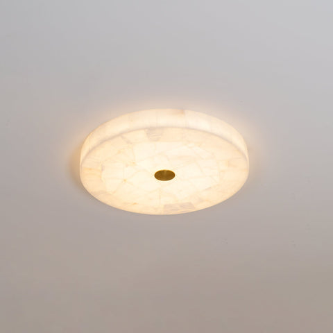 Round Alabaster LED Ceiling Light for Bedrooms and Elegant Dining Rooms