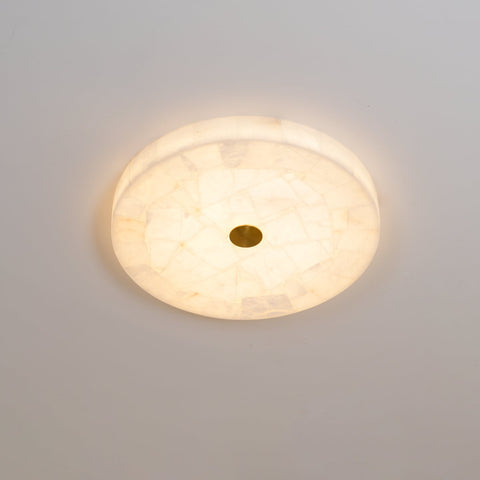 Round Alabaster LED Ceiling Light for Bedrooms and Elegant Dining Rooms