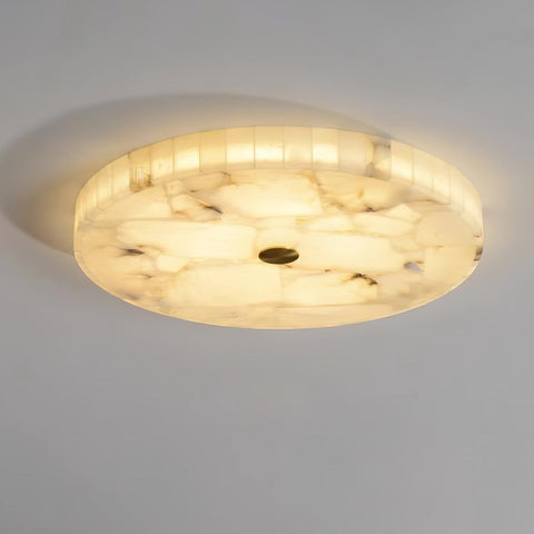 Round Alabaster LED Ceiling Light for Bedrooms and Elegant Dining Rooms