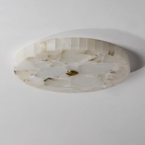 Round Alabaster LED Ceiling Light for Bedrooms and Elegant Dining Rooms