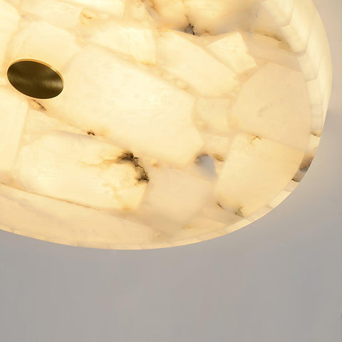 Round Alabaster LED Ceiling Light for Bedrooms and Elegant Dining Rooms