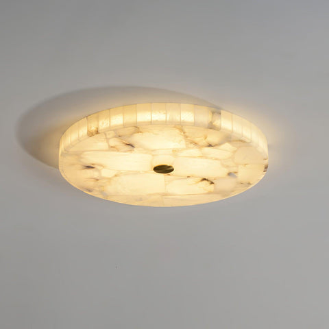 Round Alabaster LED Ceiling Light for Bedrooms and Elegant Dining Rooms