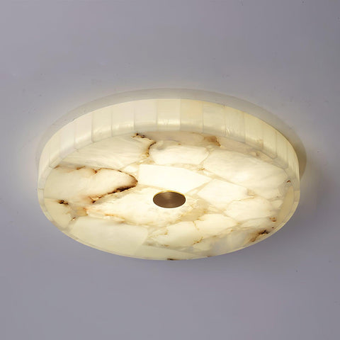 Round Alabaster LED Ceiling Light for Bedrooms and Elegant Dining Rooms
