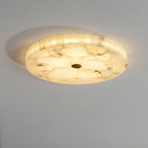 Round Alabaster LED Ceiling Light for Bedrooms and Elegant Dining Rooms